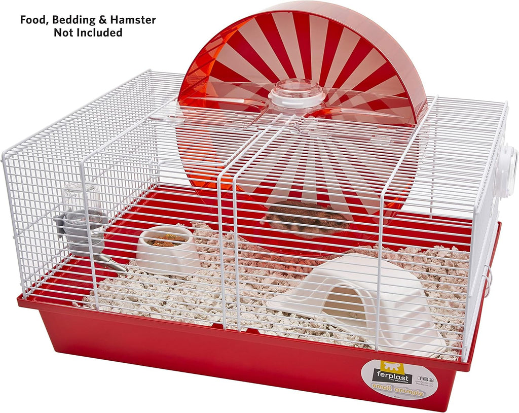 Modular Hamster Cage with 11.75-Inch Exercise Wheel, 19.7L x 13.8W x 9.8H Inches E8128