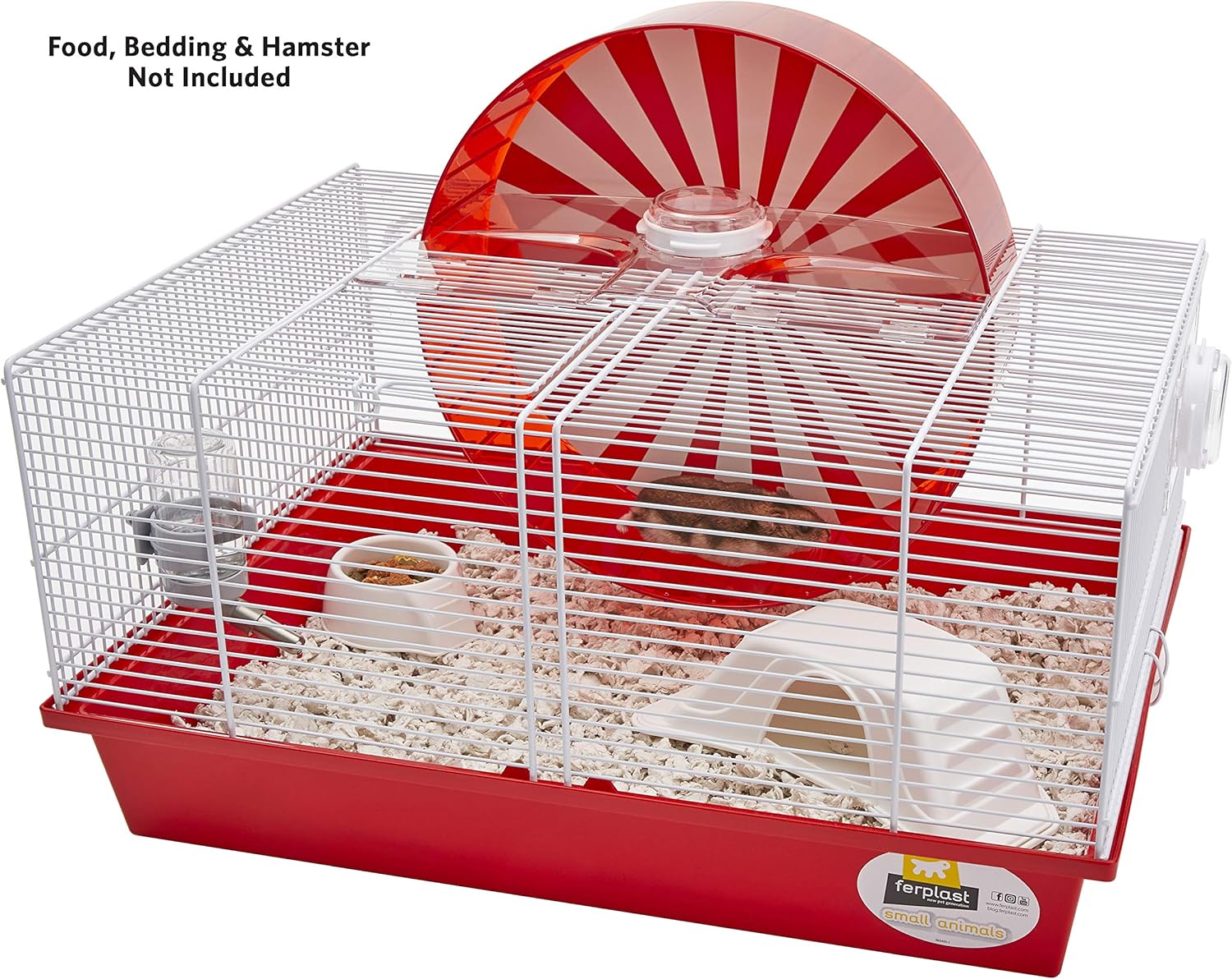 Modular Hamster Cage with 11.75-Inch Exercise Wheel, 19.7L x 13.8W x 9.8H Inches E8128