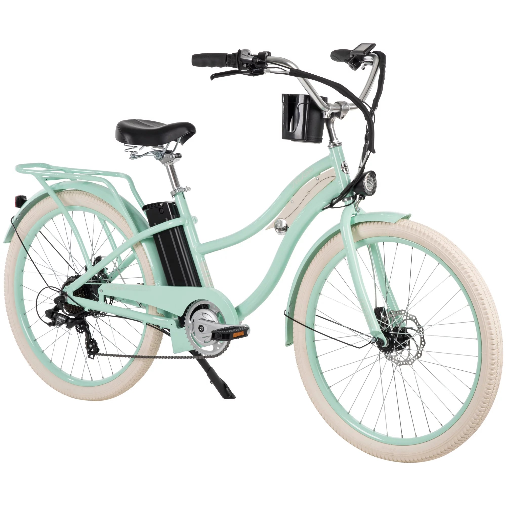 26-in 7-Spd Electric Cruiser Bike, Mint Green, 36V, 350W F1051