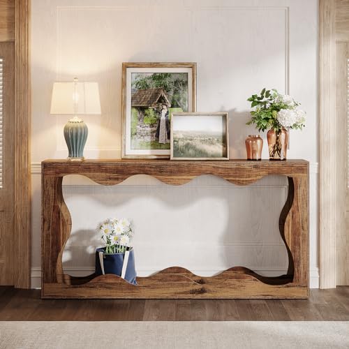 Brown 63 Inches Farmhouse Console Table with Storage X958