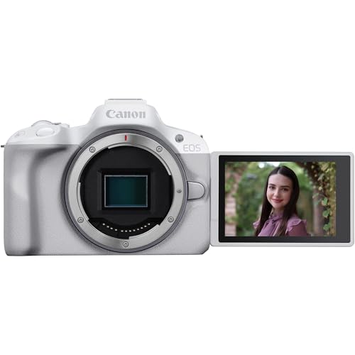 White Mirrorless Camera with RF-S 18-45mm Lens, 64GB Memory Cards, Battery, Bag O103