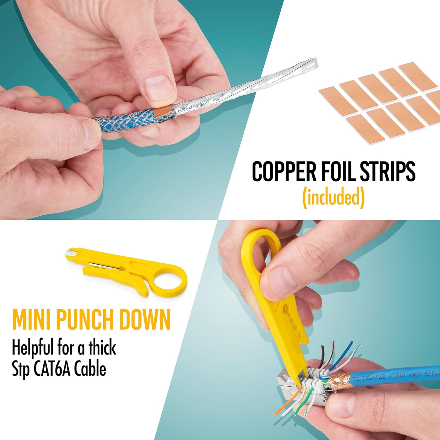 Speed Termination Tool Kit for RJ45 CAT6/6A Shielded Keystone Jacks Q47736
