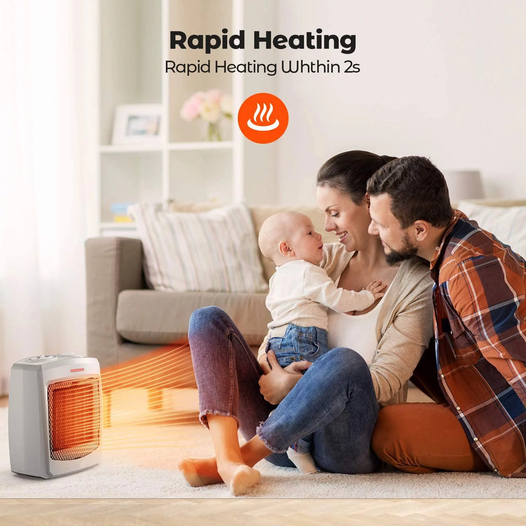 Ceramic Small Space Heater with Thermostat, 750W/1500W A704267