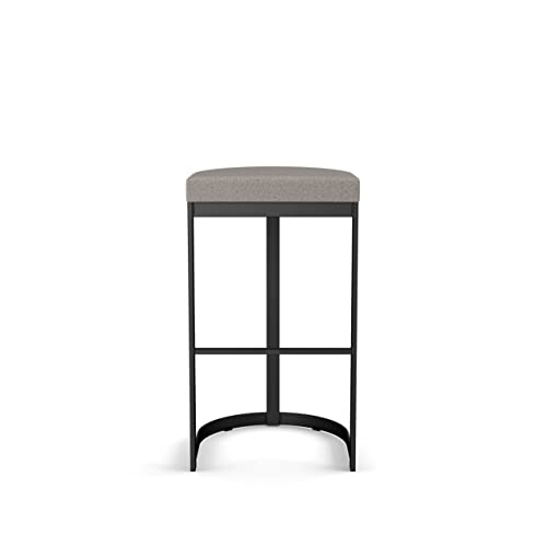 Grey and Beige Polyurethane Counter Stool with Black Metal A851081