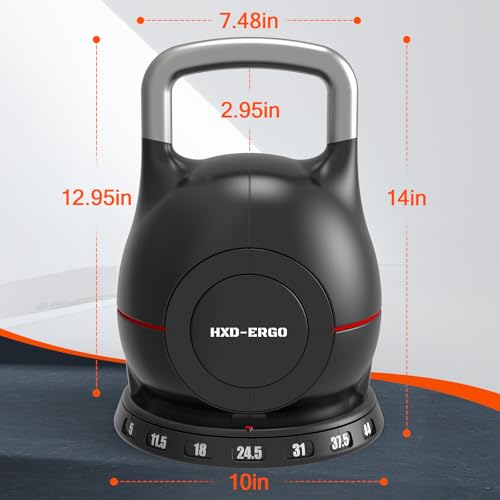 7-in-1 Adjustable Kettlebell, 5-44 LBS Adjustable Weights H2626