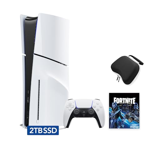 White Slim PS5 2TB Disc Edition Gaming Console with Wireless Controller K4065