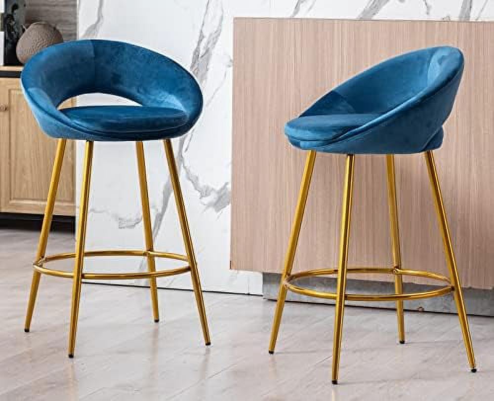 30" Velvet Stools with Gold Metal Legs F27071