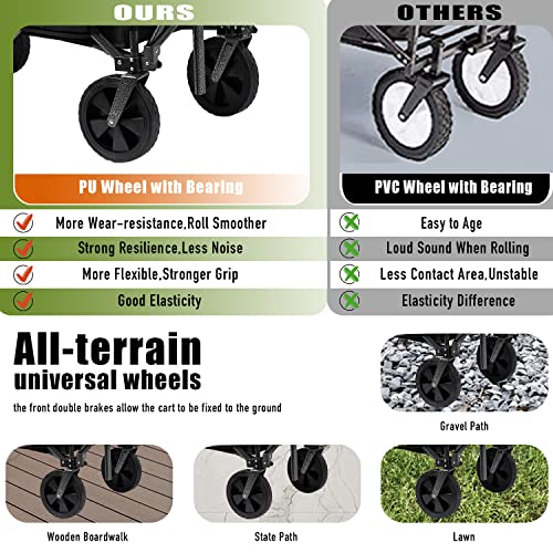 Black Collapsible Utility Wagon with 300 lbs Capacity G359