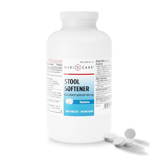 Docusate Sodium Stool Softeners 100mg Crushable Tablets 200 Count R997