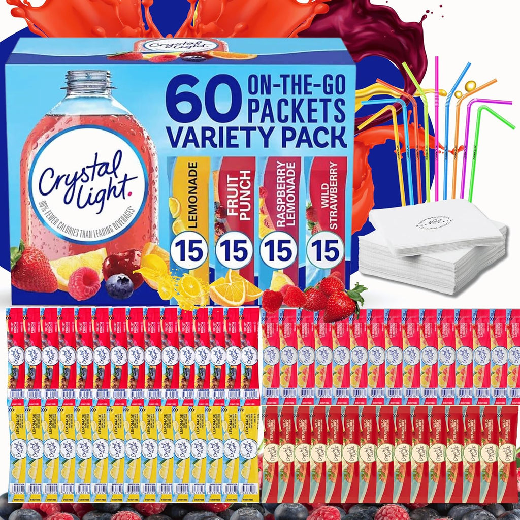 60 Flavored Drink Mix Packets Variety Pack S86036