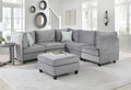 Gray Velvet 6Pc Modular Sectional Sofa X12417