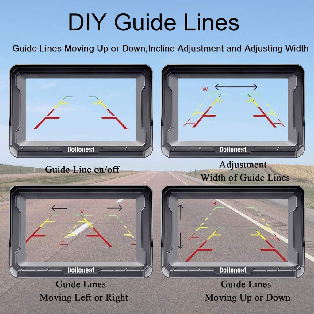 HD 1080P Rear View Monitor Kit Night Vision Waterproof Reverse Camera Pack of 2 W81918