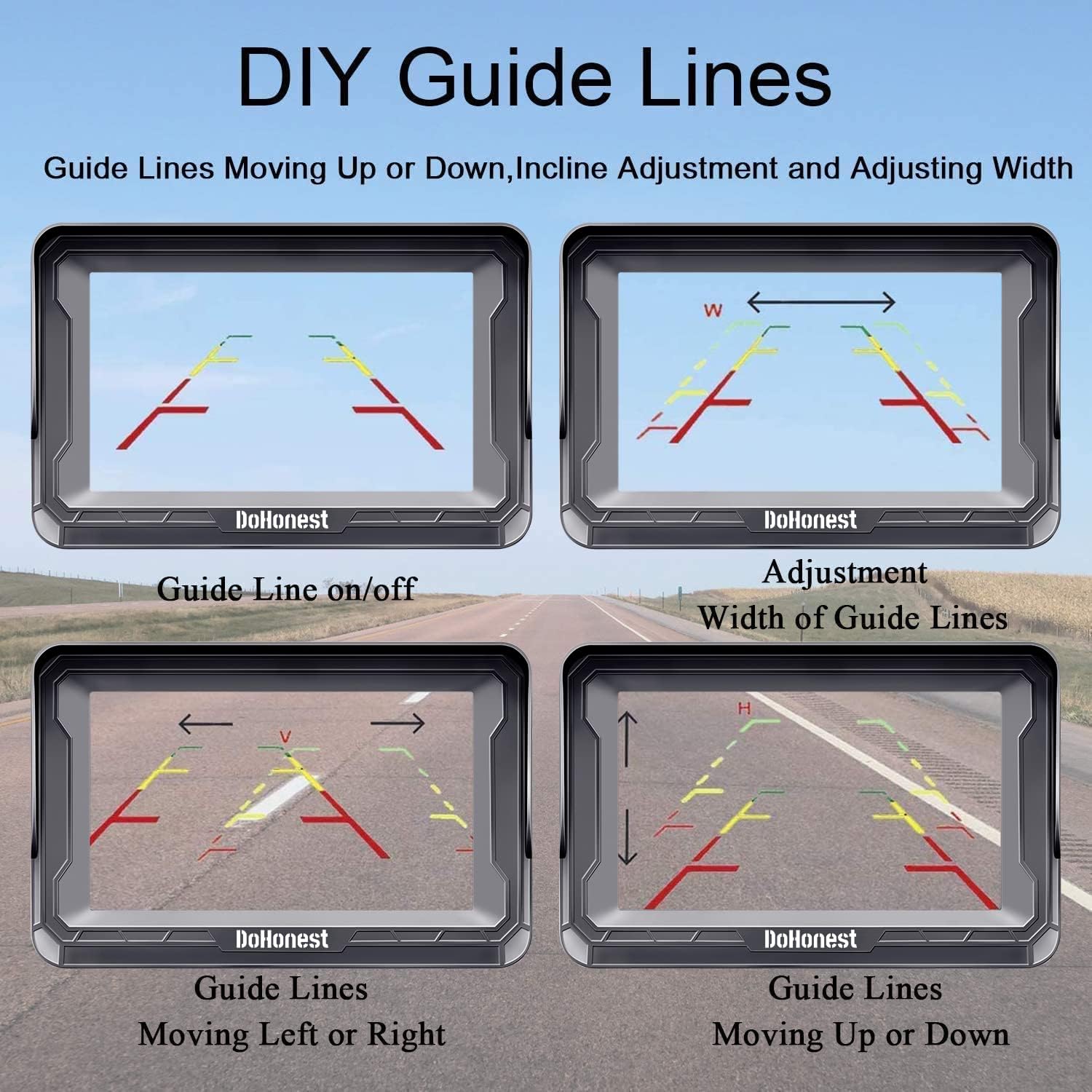 HD 1080P Rear View Monitor Kit Night Vision Waterproof Reverse Camera Pack of 2 W81918