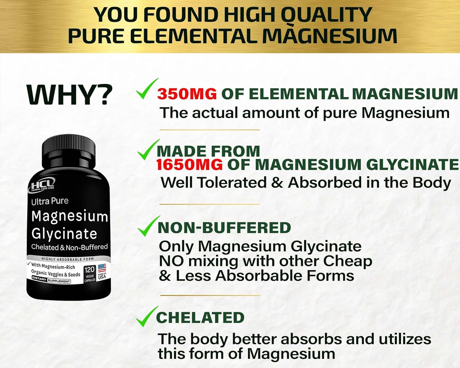 Magnesium Glycinate Capsules 350mg U26008