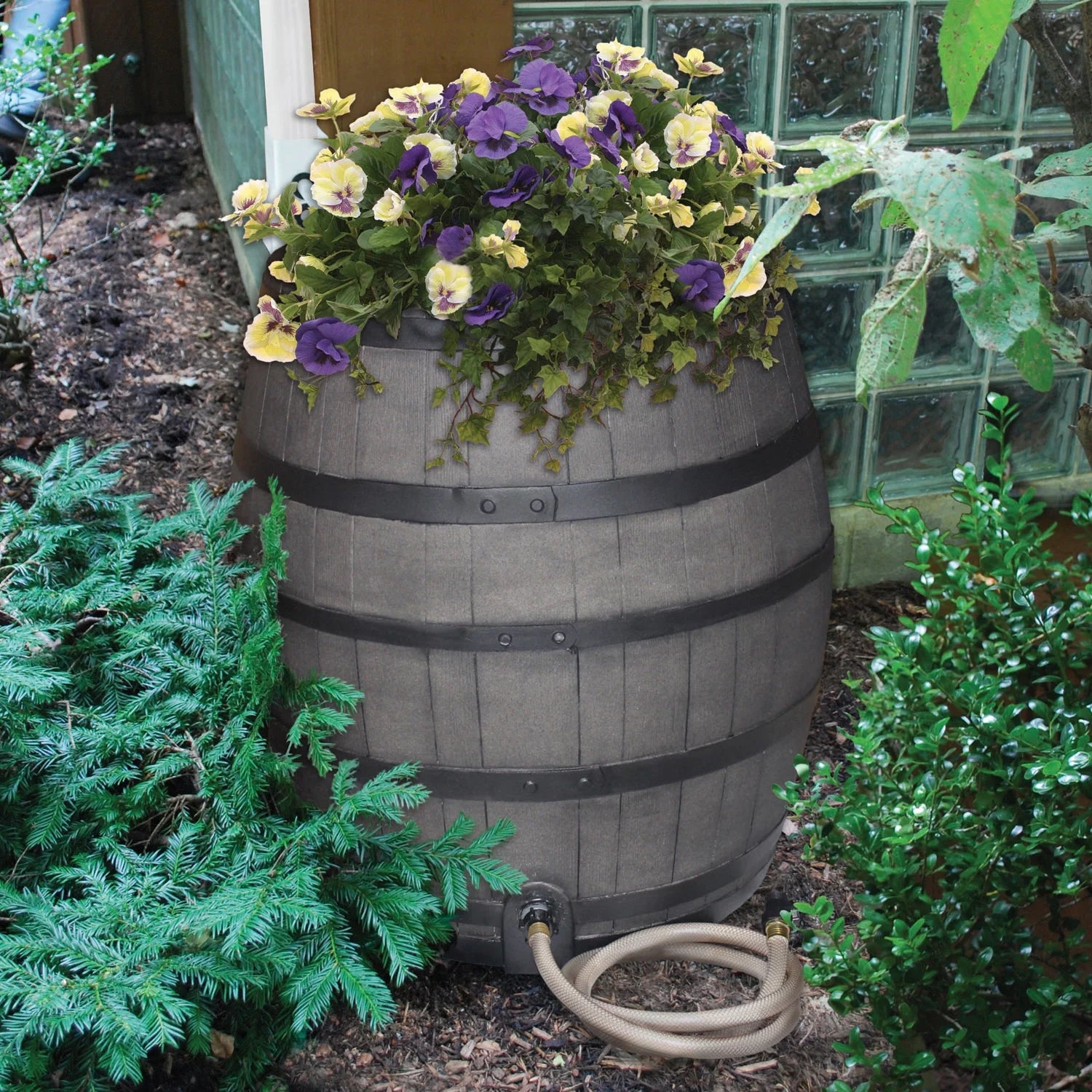 50 Gal Black Polyethylene Rain Barrel U305651