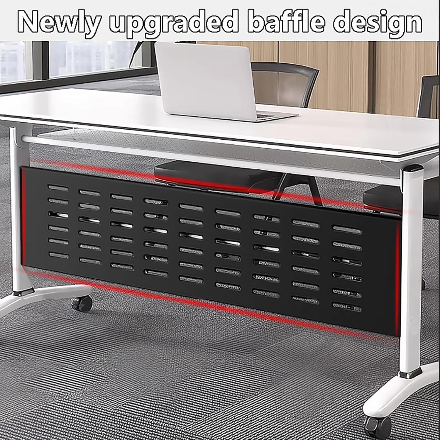 Foldable Mobile Training Table with Caster Wheels Q46013