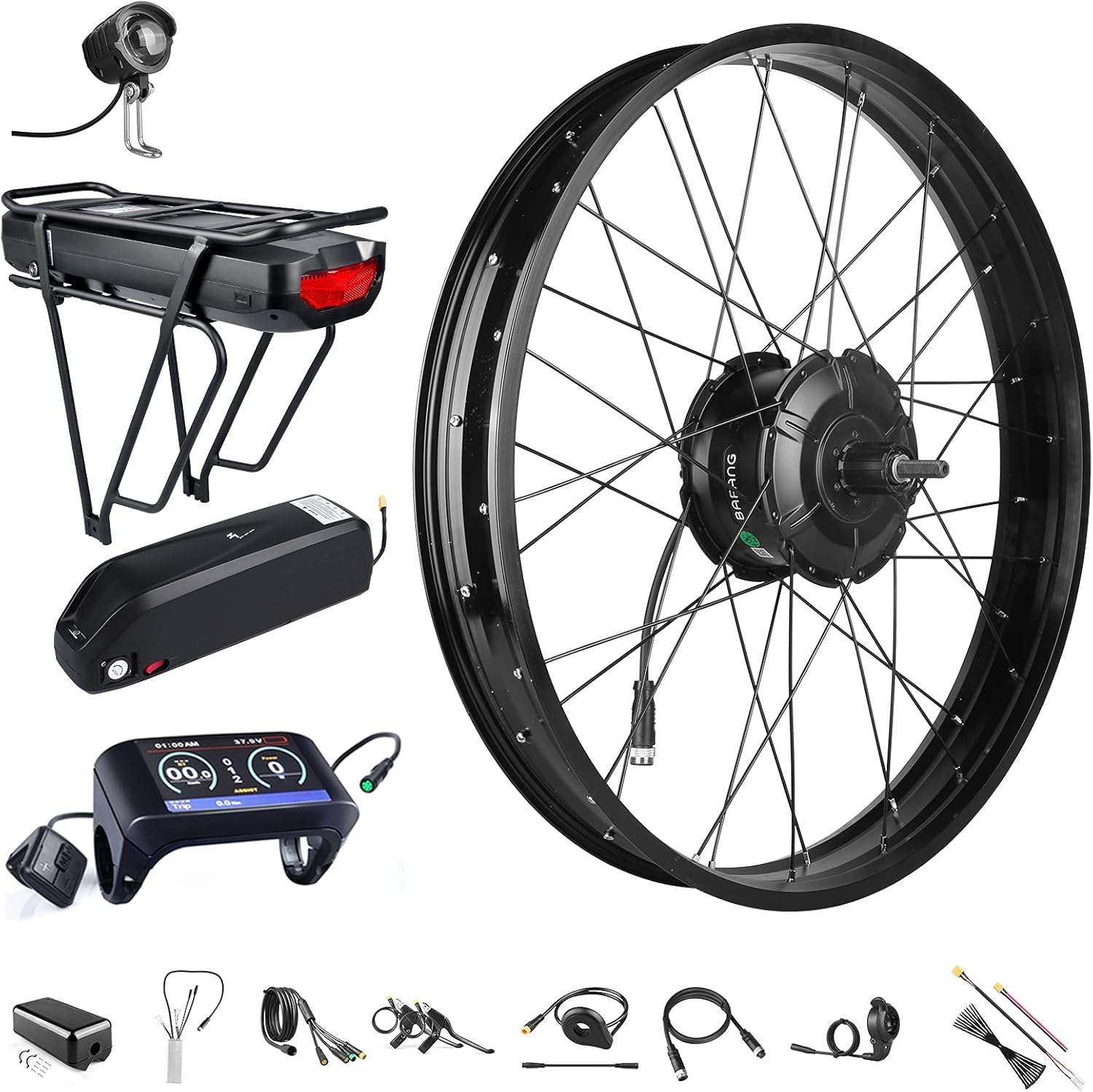 48V 1000W Rear Hub Motor Ebike Conversion Kit for 26 Fat Tire Bikes N5903