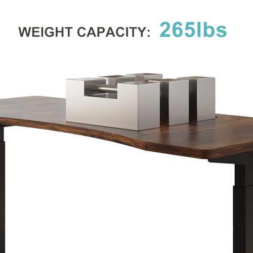Rustic Brown Electric Standing Desk 55x30 Inch Y586827