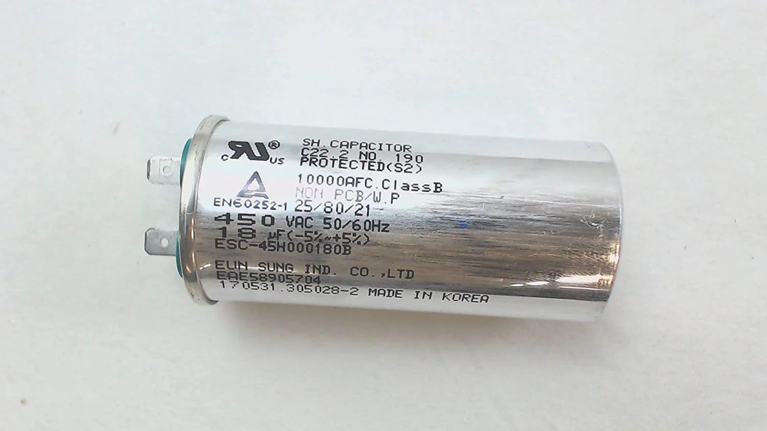 Refrigerator Radial Run Capacitor 18mfd 450v K5542