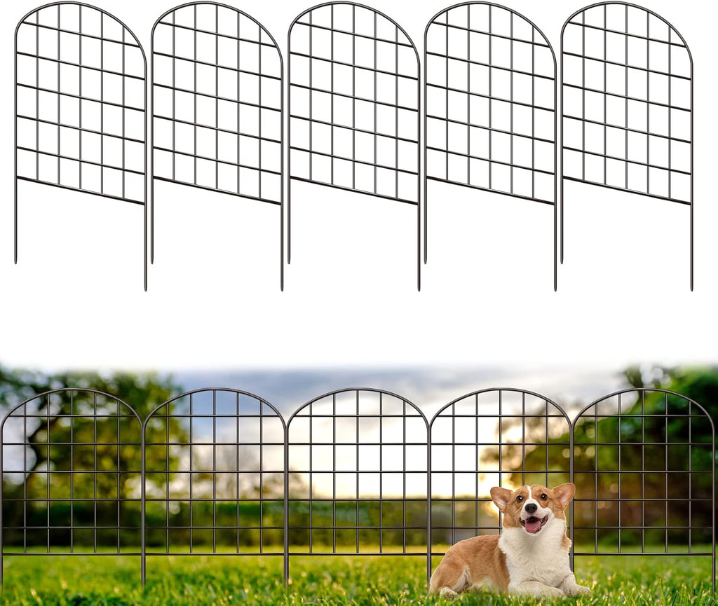 10 Pack Rustproof Coated Metal Garden Fence Border J678