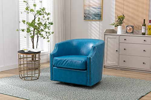 Brown Faux Leather Swivel Accent Chair Set of 2 E40700