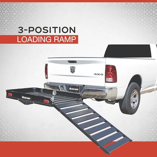 Aluminum Hitch Cargo Carrier with Ramp, 500-Lb. Capacity, Black, 60in. x 30in. x 4in. B61683