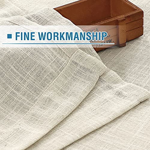 Natural Linen Blended Curtains 84 inches Long 2 Panel Sets G3441