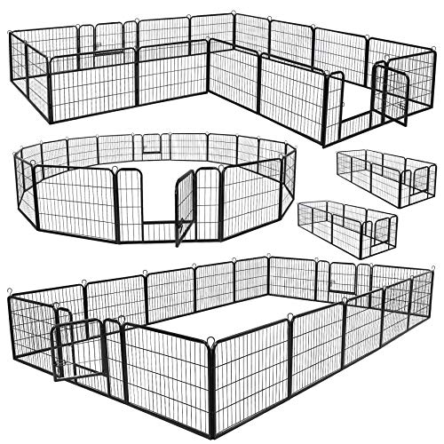 16 Panels 32 in Black Metal Pet Playpen I202