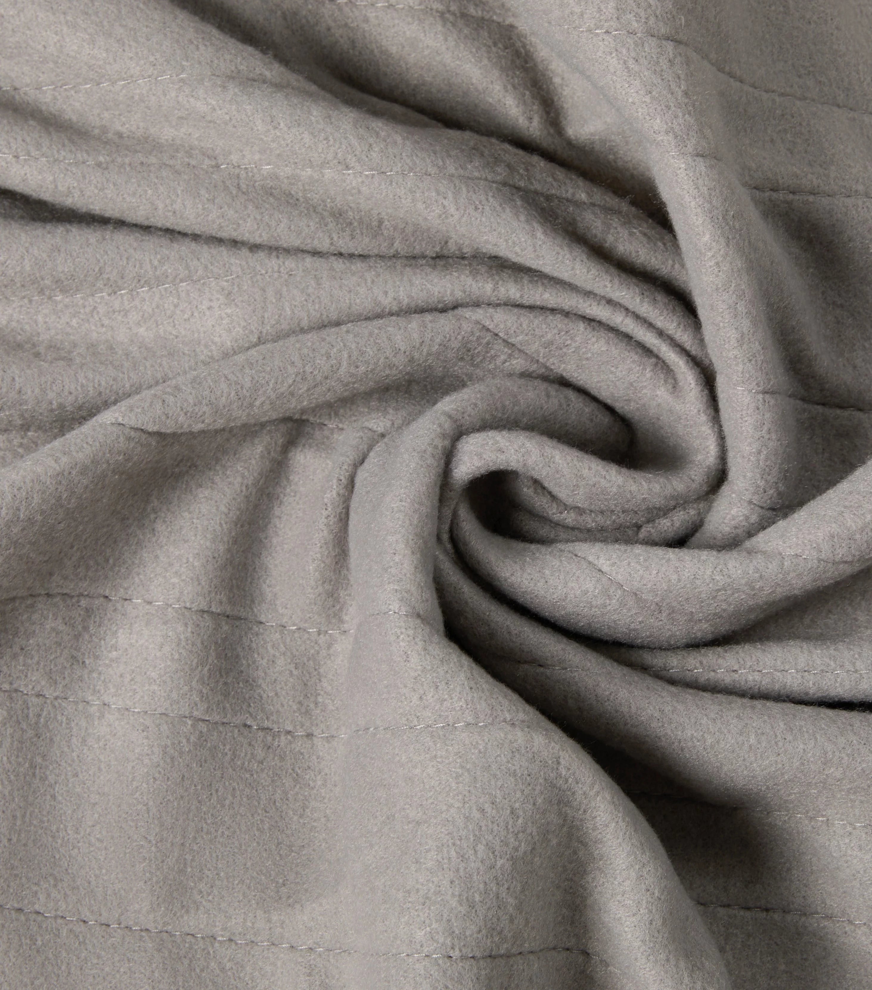 Gray Queen Soft Fleece Electric Heated Blanket, 84" x 90", 2 controllers S612452