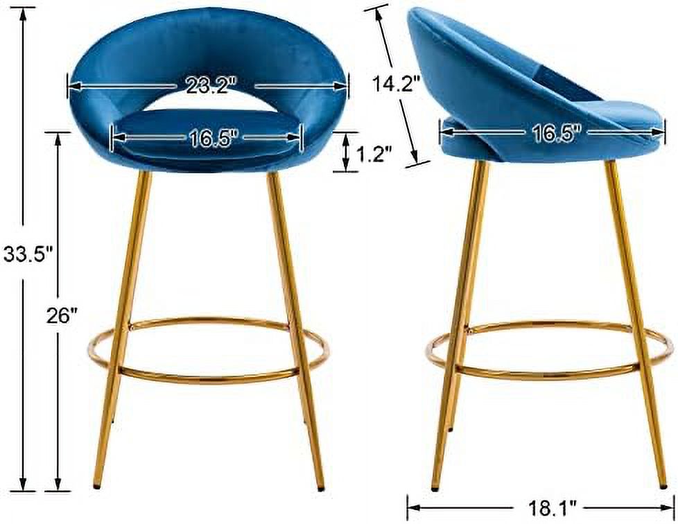 30" Velvet Stools with Gold Metal Legs F27071