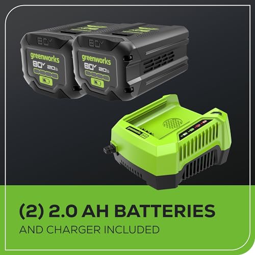80V 21" Brushless Cordless Push Lawn Mower with 2.0Ah Batteries and Rapid Charger C108866