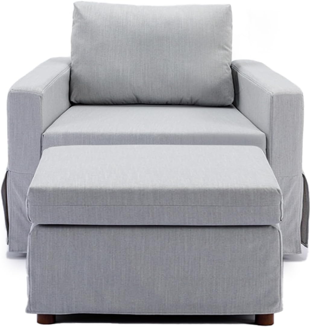 Light Grey Single Seat Module Sofa with 1 Ottoman A24286