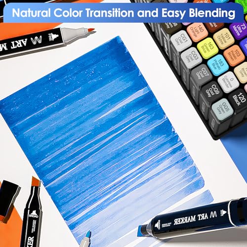 120 Colors Dual Tip Alcohol Based Art Markers Set with Case A317628