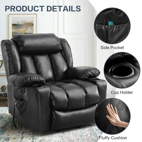 Ochre Leather Power Lift Recliner Chair with Massage & Heat H28136