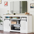 Black 34'' Tall TV Stand with Sliding Barn Doors G15411