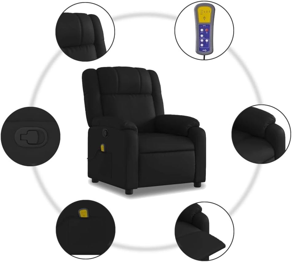 Black Faux Leather Massage Recliner Chair G43769