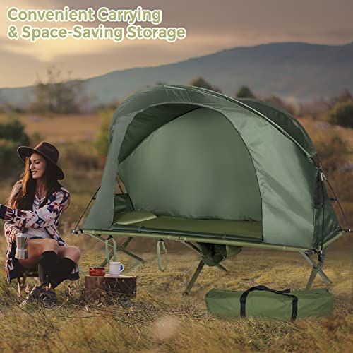 4-in-1 Camping Cot Tent with Waterproof External Cover, Air Mattress & Carrying Bag U73176