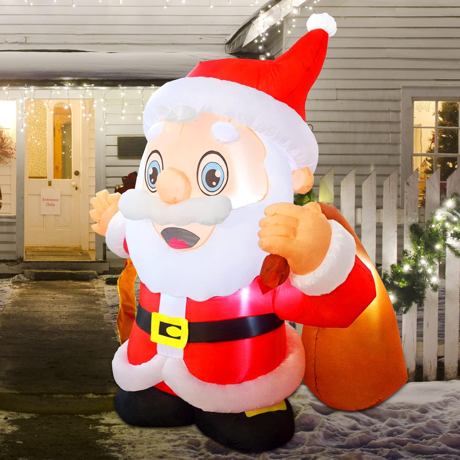 6.5 FT Santa Claus Christmas Inflatables with LED Lights F2250