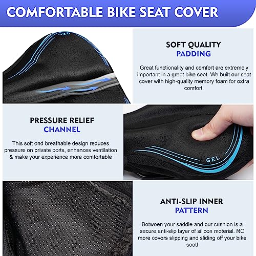 Gel Memory Foam Bike Seat Cushion Cover H8960