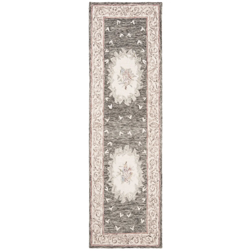 Ivory Charcoal Rug O6169
