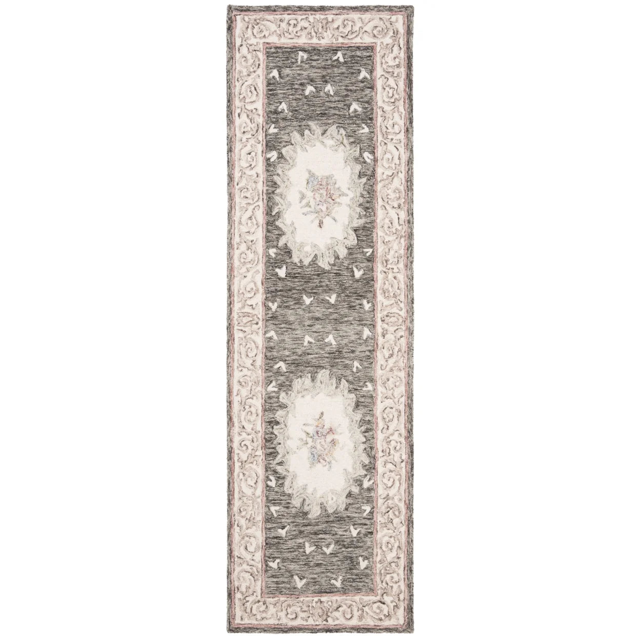 Ivory Charcoal Rug O6169