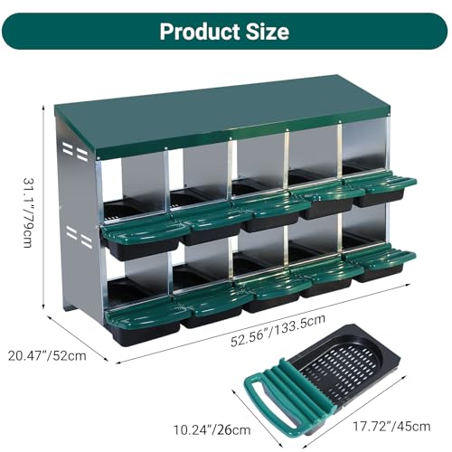 10 Hole 2 Layer Chicken Nesting Box with Legs G967