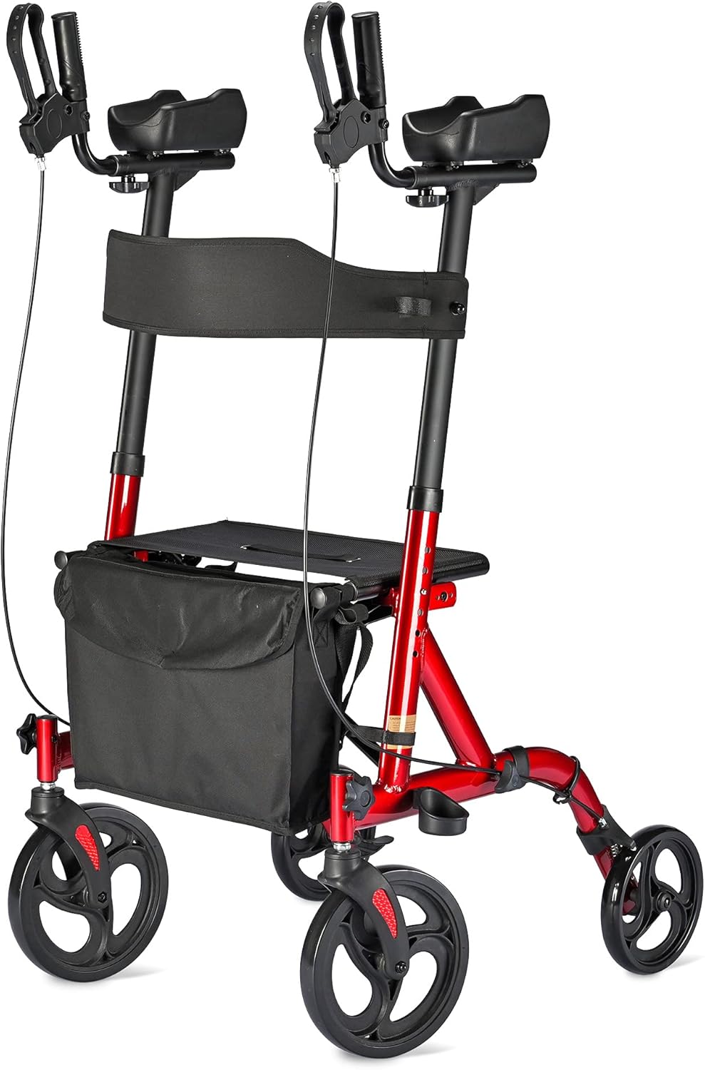 Upright Rollator Walker with Seat 4 Wheels 300 Lbs Z1325