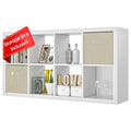 White Wood 9 Cube Storage Organizer with Bins C990474