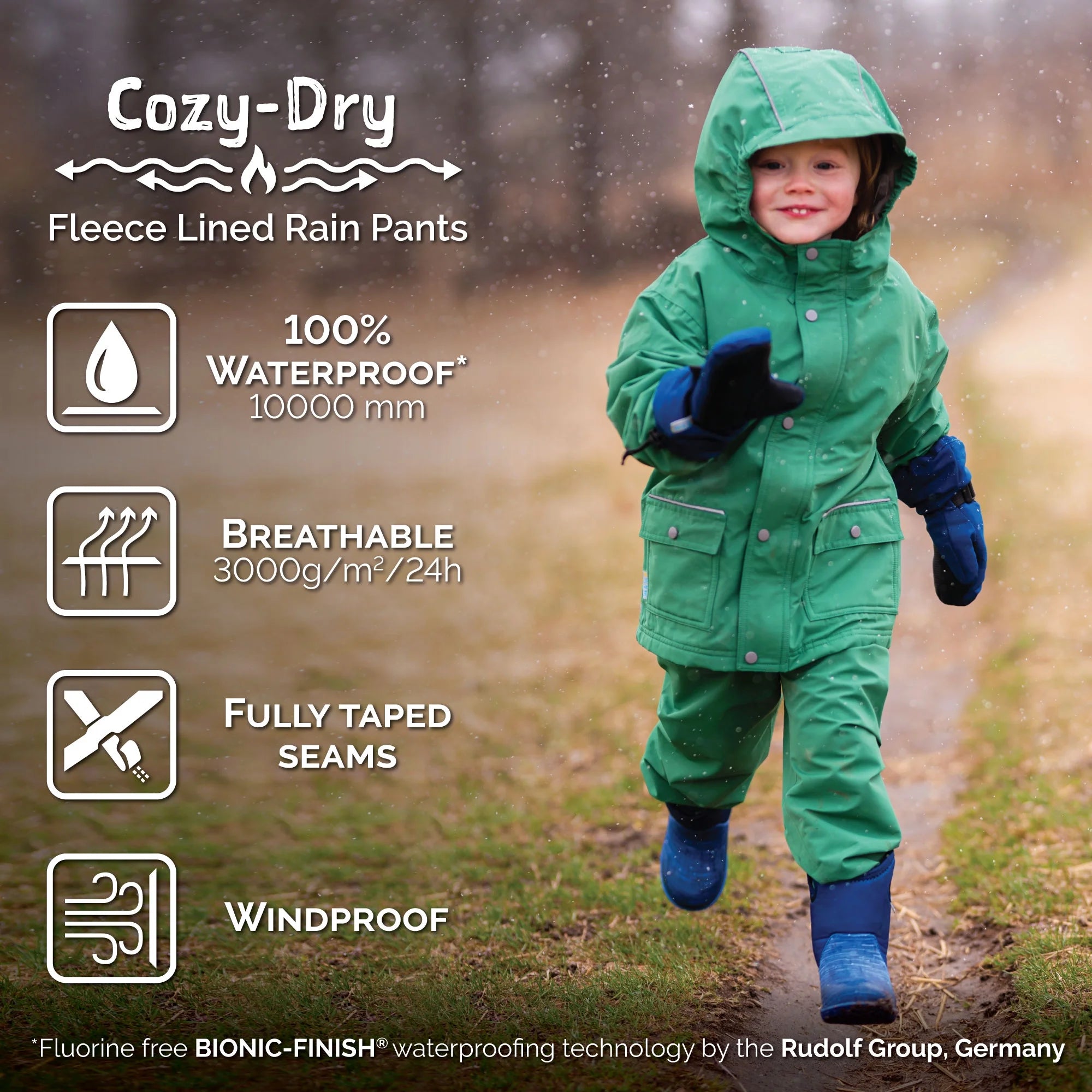 Black Fleece Lined Rain Snow Pants Size 3T J2762