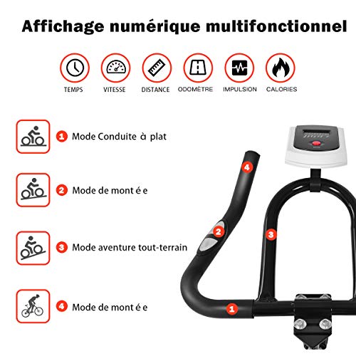Smooth Belt Driven Indoor Bike Trainer with Bottle Holder LED Display N537468
