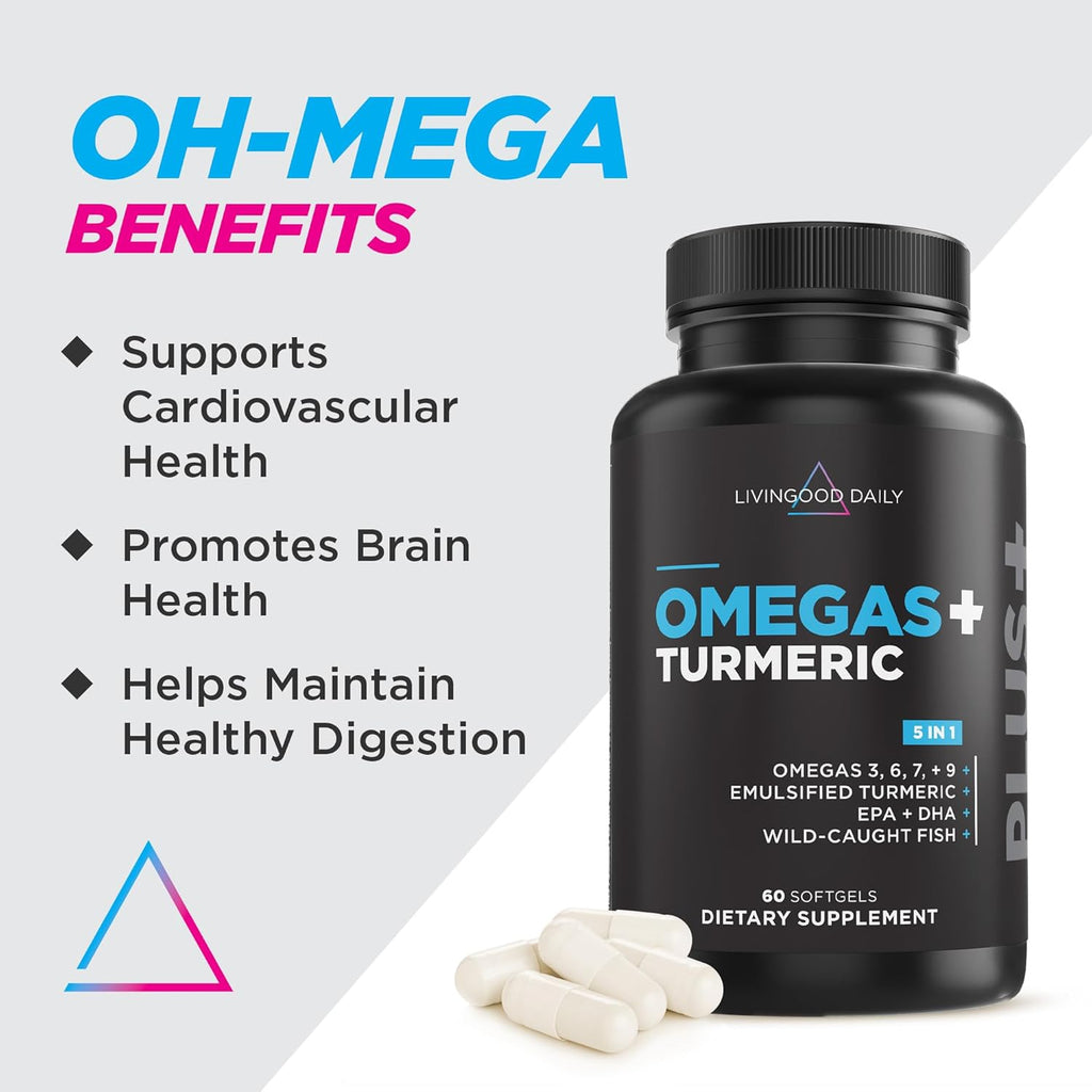 Omega 3 6 9 Plus Turmeric Curcumin Supplement 60 Softgels M853
