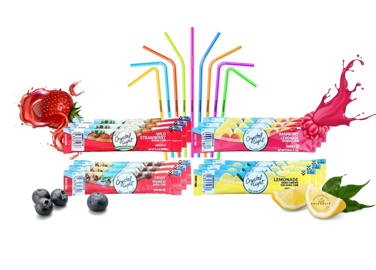 60 Flavored Drink Mix Packets Variety Pack S86036