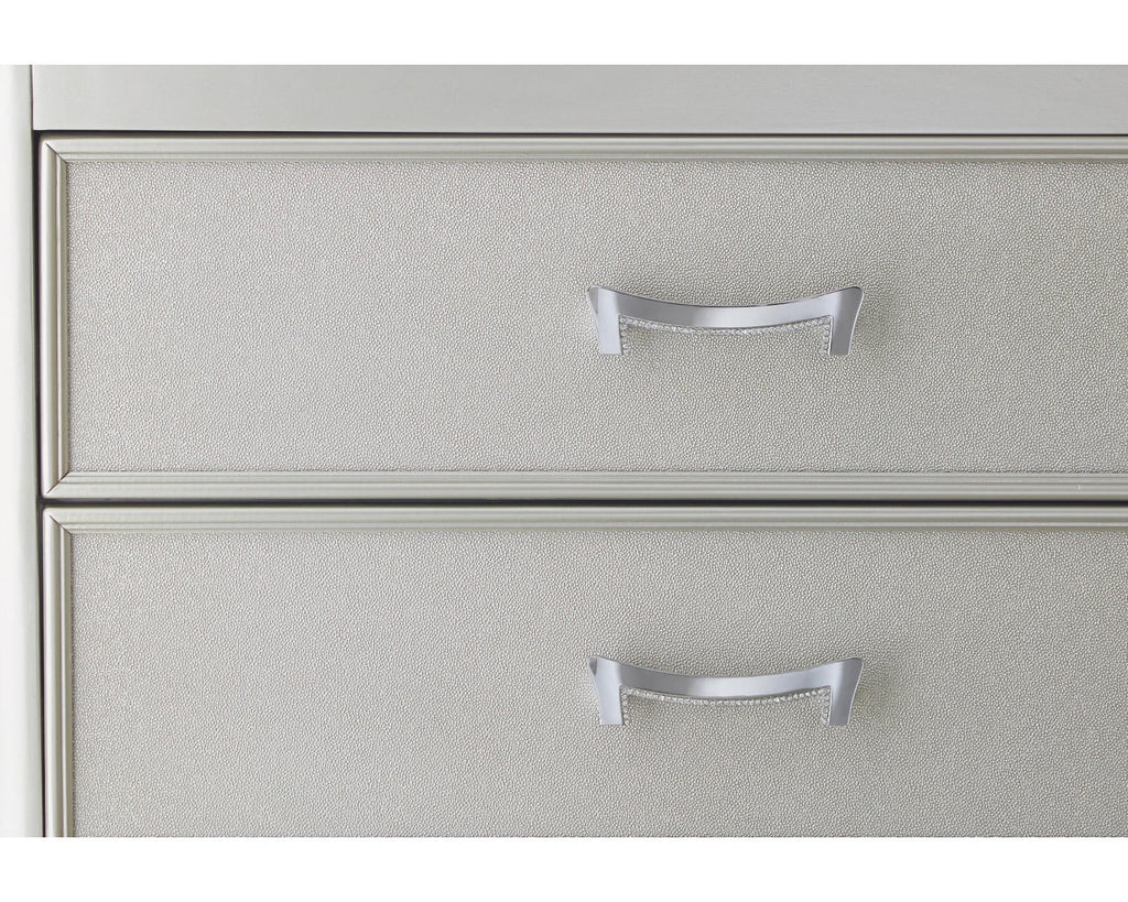 Silver 3 Drawer Nightstand Y39855