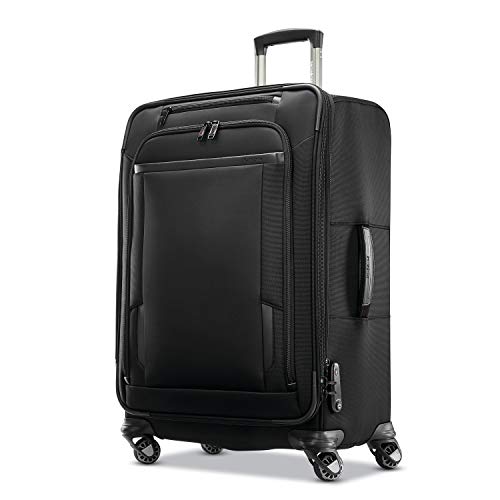 Black Carry-On 21-Inch Expandable Softside Luggage with Spinner Wheels D7676